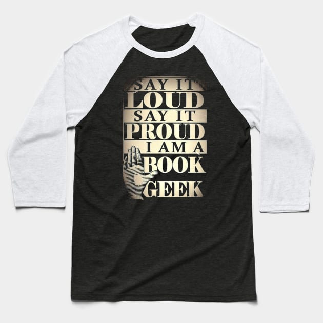 Book Geek Baseball T-Shirt by MysticTimeline